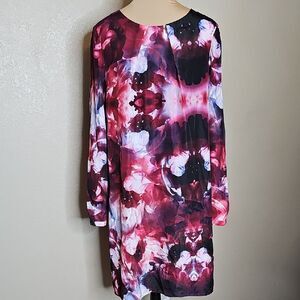 ANTONIO MELANI Multicolor Long Sleeve Dress 10‎ Floral Purple Red Black